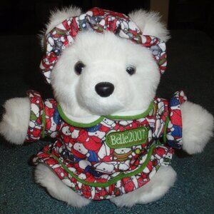 "Belle" 2007 SANTA BEAR Child Pajamas Nighttime With Cap - RARE CHRISTMAS GIFT!